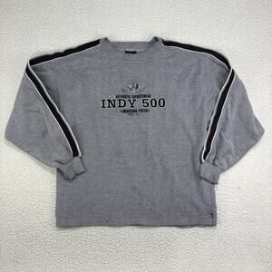 Vintage INDY 500 Brickyard Authentic Long Sleeve Heavy Shirt Sweater Mens M Grey